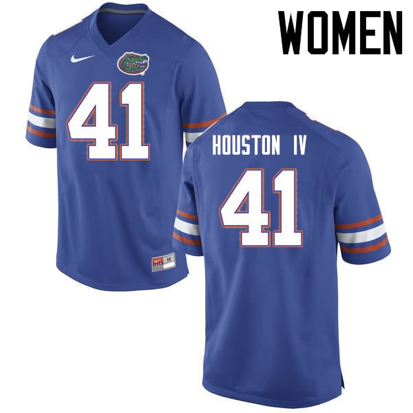 NCAA Florida Gators James Houston IV Women's #41 Nike Blue Stitched Authentic College Football Jersey THS3064ND